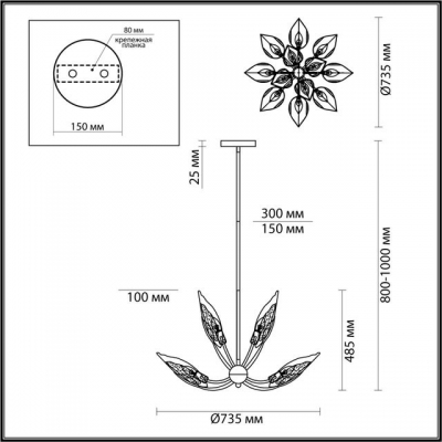 Люстра ODEON LIGHT MOKARTA 4924/12