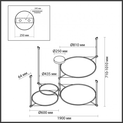 Светодиодная люстра odeon light VIKEMA 4995/150L