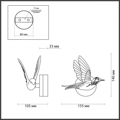 Настенный светодиодный светильник ODEON LIGHT COLOMBELLA 4310/3WL