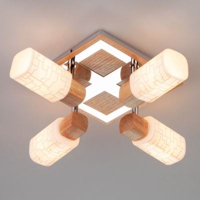 Потолочный светильник Eurosvet Savier 20029/4 светлое дерево;хром