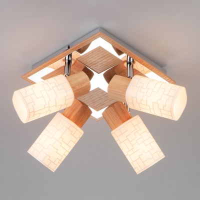 Потолочный светильник Eurosvet Savier 20029/4 светлое дерево;хром Потолочный светильник Eurosvet Savier 20029/4 светлое дерево;хром