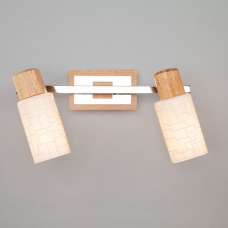 Двойное бра Eurosvet Savier 20029/2 светлое дерево;хром
