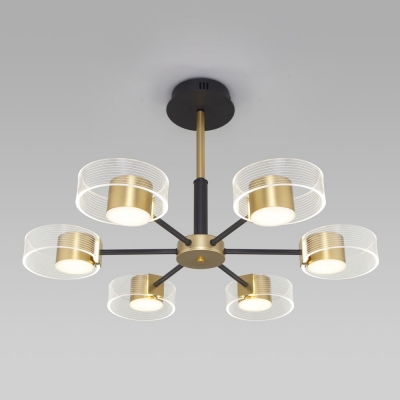 Люстра потолочная Eurosvet Jet 90244/6 черный;золотой