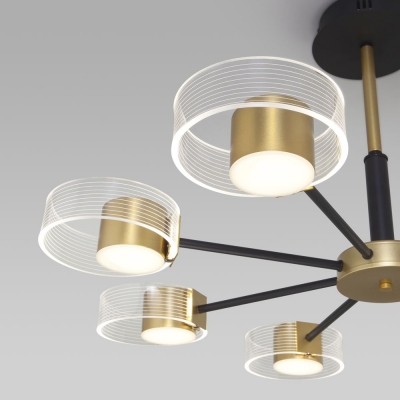 Люстра потолочная Eurosvet Jet 90244/8 черный;золотой