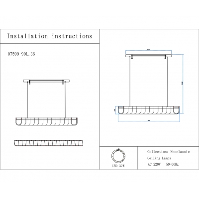 Подвесная люстра Kink Light Гэлли 07599-90L,36