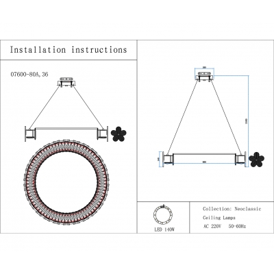 Подвесная люстра Kink Light Лиона 07600-80A,36 Подвесная люстра Kink Light Лиона 07600-80A,36