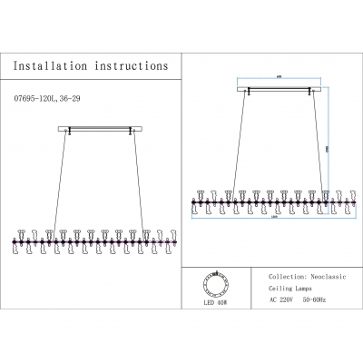 Подвесная люстра Kink Light Мару 07695-120L,36-29