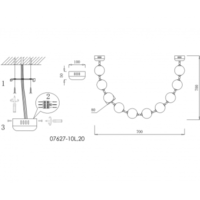 Подвесной светильник Kink Light Мони 07627-10L,20