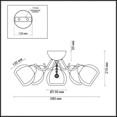 Люстра потолочная потолочная LUMION BRINNA 3071/5C