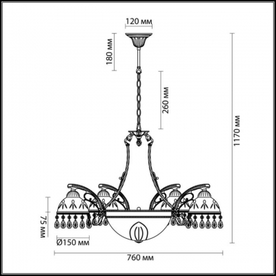 Люстра LUMION AVIFA 2989/8A