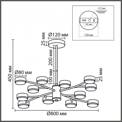 Потолочная люстра LUMION TORINA 8265/12