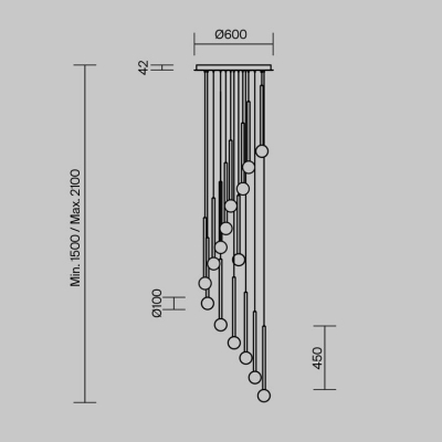 Подвесная люстра Maytoni Bubble dream MOD383PL-L40BBS3K