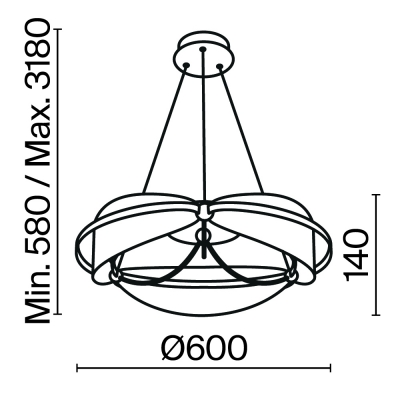 Подвесная люстра Maytoni Breeze MOD281PL-L45BS3K