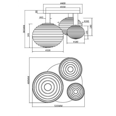 Потолочный светильник Maytoni Reels MOD268CL-03G Потолочный светильник Maytoni Reels MOD268CL-03G