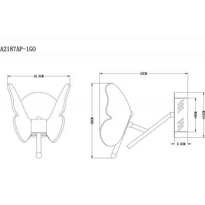 Настенный светильник ARTE LAMP DARCY A2187AP-1GO