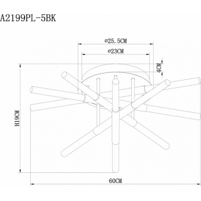 Люстра потолочная ARTE LAMP FERNANDO A2199PL-5BK