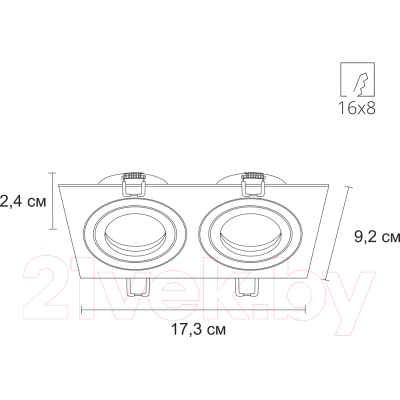 Встраиваемый светильник ARTE LAMP TARF A2168PL-2BK