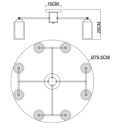 Люстра потолочная ARTE LAMP LEO A7027PL-8BK