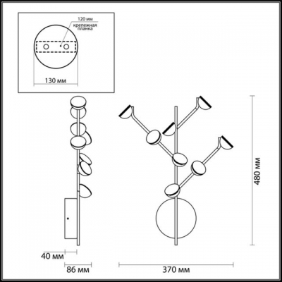 Настенный светодиодный светильник ODEON LIGHT VERICA 4156/24WL Настенный светодиодный светильник ODEON LIGHT VERICA 4156/24WL