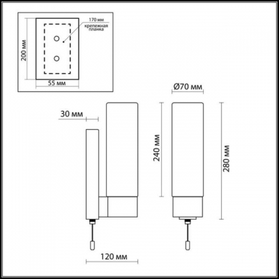 Бра ODEON LIGHT TINGI 2660/1W