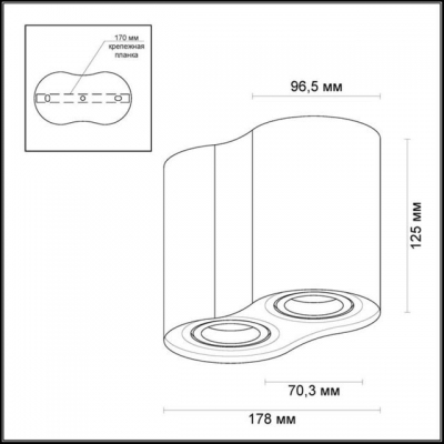 Накладной светильник ODEON LIGHT PILLARON 3565/2C