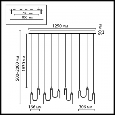 Подвесная люстра Odeon light FLOW 5105/52L