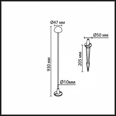 Уличный наземный светильник Odeon light VERDE 7122/4GLB Уличный наземный светильник Odeon light VERDE 7122/4GLB