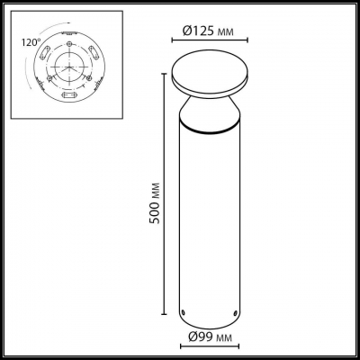 Уличный наземный светильник Odeon light COIL 7119/12GL Уличный наземный светильник Odeon light COIL 7119/12GL
