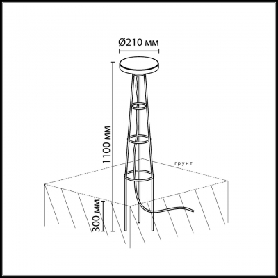 Уличный наземный светильник Odeon light LIANA 7108/15GLA