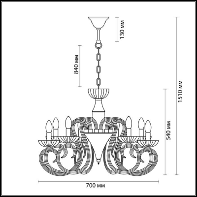 Люстра ODEON LIGHT ZEFIRO 3932/8