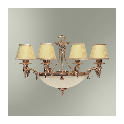 Люстра "золото, стекло" 8-ми рожковая подвесная 8*14-12.50/18250/8+3