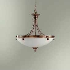 Светильник подвесной классика 18255/4П бронза стекло